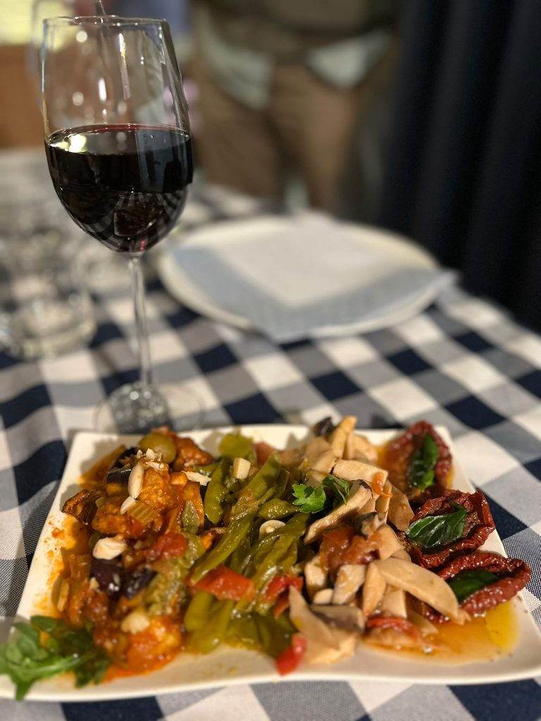 Southern Italian wine and antipasti
