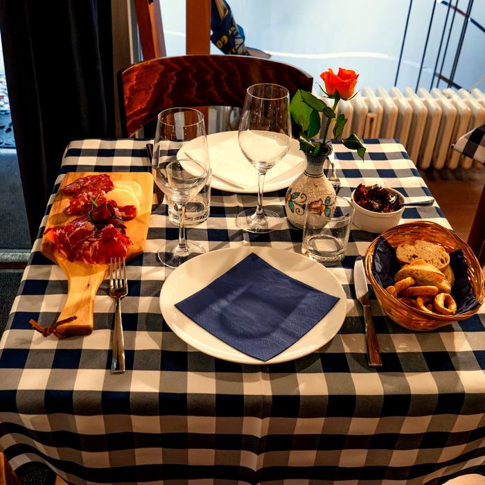 Salumi and antipasti laid out on the table