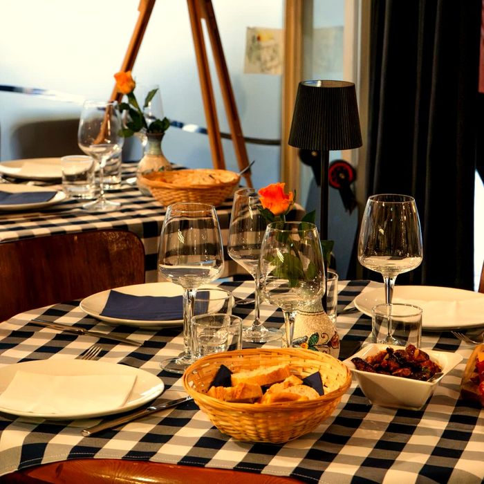 A table set on the terrace at Modi Berlin